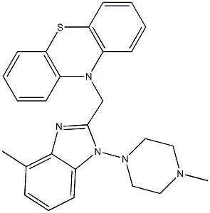 1-(4-Methyl-1-piperazinyl)methyl-2-(10H-phenothiazin-10-ylmethyl)-1H-benzimidazole Struktur