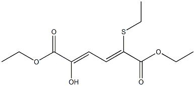 2-Ethylthio-5-hydroxy-2,4-hexadienedioic acid diethyl ester Struktur