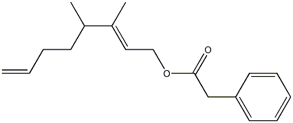 Phenylacetic acid 3,4-dimethyl-2,7-octadienyl ester Struktur