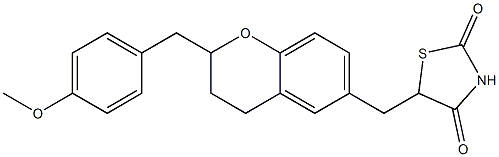 5-[[2-(4-Methoxybenzyl)-3,4-dihydro-2H-1-benzopyran]-6-ylmethyl]thiazolidine-2,4-dione Struktur