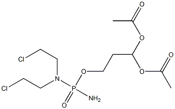 N,N-Bis(2-chloroethyl)diamidophosphoric acid 3,3-bis(acetyloxy)propyl ester Struktur