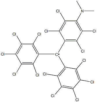 Bis(pentachlorophenyl)[4-(dimethylamino)-2,3,5,6-tetrachlorophenyl]methyl radical Struktur