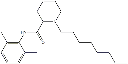 1-Octyl-N-(2,6-dimethylphenyl)piperidine-2-carboxamide Struktur