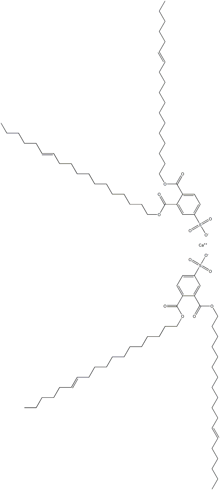 Bis[3,4-di(12-octadecenyloxycarbonyl)benzenesulfonic acid]calcium salt Struktur