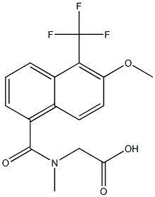 N-[[6-Methoxy-5-(trifluoromethyl)naphthalen-1-yl]carbonyl]-N-methylglycine Struktur