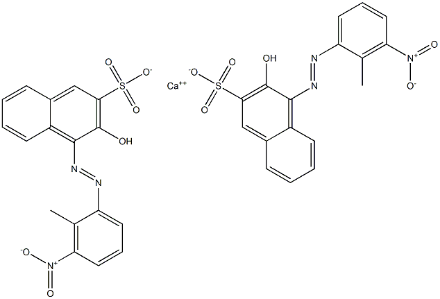 Bis[1-[(2-methyl-3-nitrophenyl)azo]-2-hydroxy-3-naphthalenesulfonic acid]calcium salt Struktur