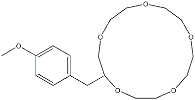 2-(4-Methoxybenzyl)-1,4,7,10,13-pentaoxacyclopentadecane Struktur