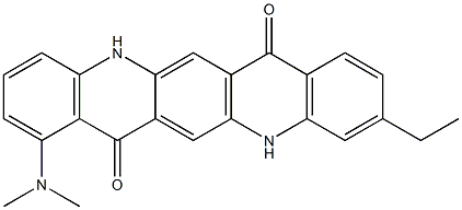 1-(Dimethylamino)-10-ethyl-5,12-dihydroquino[2,3-b]acridine-7,14-dione Struktur