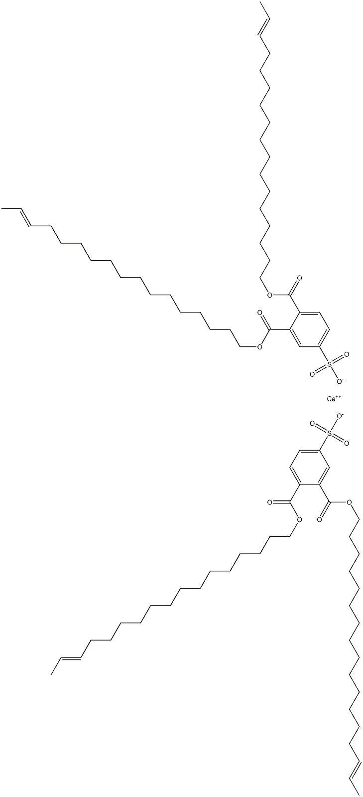 Bis[3,4-di(15-heptadecenyloxycarbonyl)benzenesulfonic acid]calcium salt Struktur