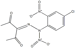 3-[2-Nitro-2-(4-chloro-2-nitrophenyl)hydrazono]pentane-2,4-dione Struktur