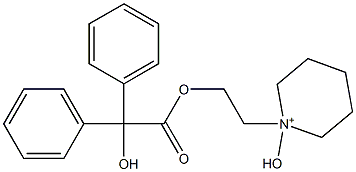 1-Hydroxy-1-[2-(hydroxydiphenylacetoxy)ethyl]piperidinium Struktur