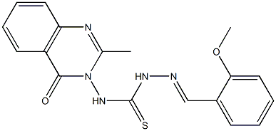 2-Methoxybenzaldehyde 4-[(3,4-dihydro-2-methyl-4-oxoquinazolin)-3-yl]thiosemicarbazone Struktur