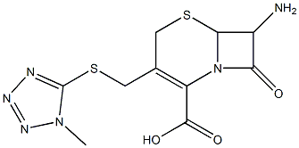 7-Amino-3-(1-methyl-1H-tetrazol-5-ylthiomethyl)-8-oxo-5-thia-1-azabicyclo[4.2.0]oct-2-ene-2-carboxylic acid Struktur