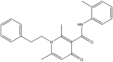 N-(2-Methylphenyl)-1-phenethyl-2,6-dimethyl-4-oxo-1,4-dihydro-3-pyridinecarboxamide Struktur