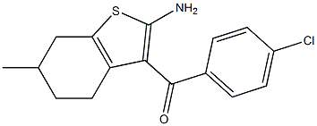 2-Amino-3-(4-chlorobenzoyl)-6-methyl-4,5,6,7-tetrahydrobenzo[b]thiophene Struktur