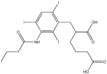 2-[[3-(Butyrylamino)-2,4,6-triiodophenyl]methyl]adipic acid Struktur