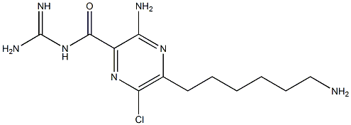 5-(6-Aminohexyl)-3-amino-N-(aminoiminomethyl)-6-chloro-2-pyrazinecarboxamide Struktur