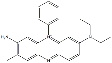 3-Amino-7-(diethylamino)-2-methyl-5-phenylphenazin-5-ium Struktur