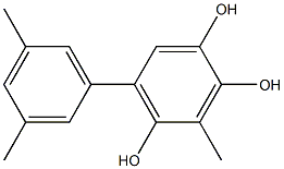 3-Methyl-5-(3,5-dimethylphenyl)benzene-1,2,4-triol Struktur