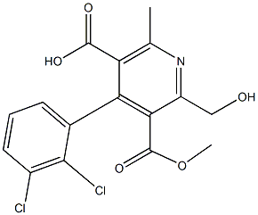 2-Hydroxymethyl-6-methyl-4-(2,3-dichlorophenyl)pyridine-3,5-dicarboxylic acid 3-methyl ester Struktur