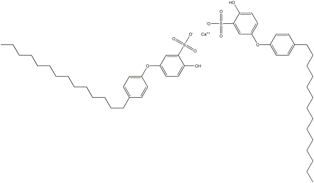 Bis(4-hydroxy-4'-tetradecyl[oxybisbenzene]-3-sulfonic acid)calcium salt Struktur