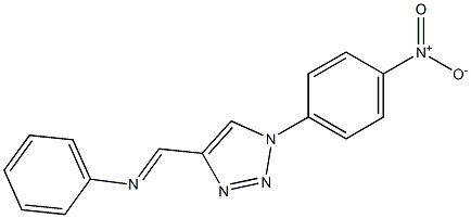 1-(4-Nitrophenyl)-4-[(phenylimino)methyl]-1H-1,2,3-triazole Struktur