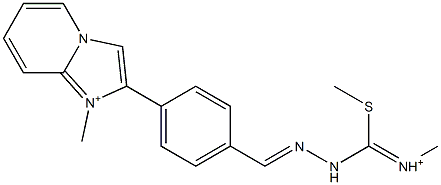 2-[4-[2-[Methyliminio(methylthio)methyl]hydrazonomethyl]phenyl]-1-methylimidazo[1,2-a]pyridin-1-ium Struktur