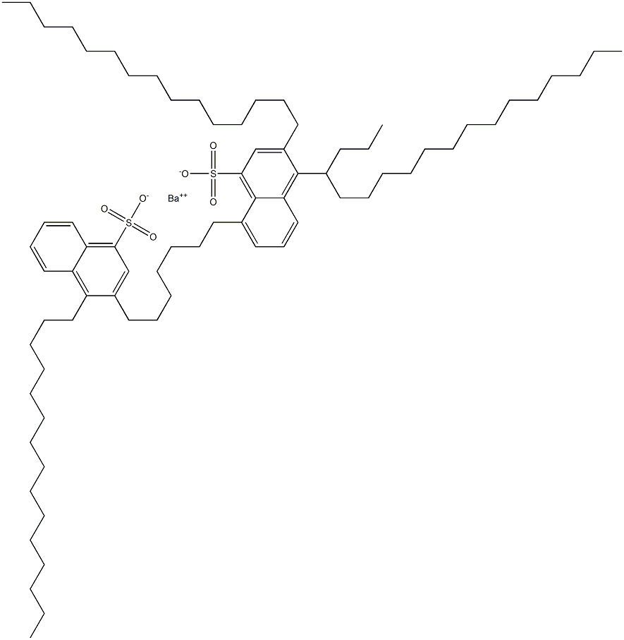 Bis(3,4-dipentadecyl-1-naphthalenesulfonic acid)barium salt Struktur