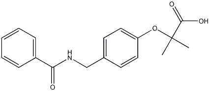 2-[4-(Benzoylaminomethyl)phenoxy]-2-methylpropionic acid Struktur