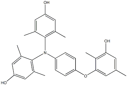 N,N-Bis(4-hydroxy-2,6-dimethylphenyl)-4-(3-hydroxy-2,5-dimethylphenoxy)benzenamine Struktur