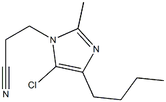 4-Butyl-5-chloro-1-(2-cyanoethyl)-2-methyl-1H-imidazole Struktur