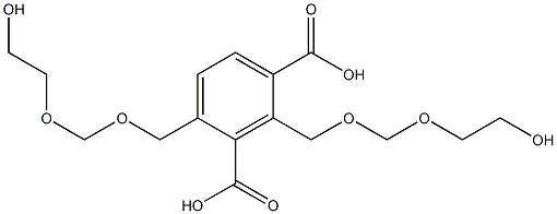 2,4-Bis(6-hydroxy-2,4-dioxahexan-1-yl)isophthalic acid Struktur