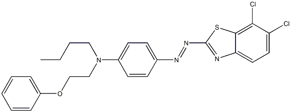 2-[4-[N-Butyl-N-(2-phenoxyethyl)amino]phenylazo]-6,7-dichlorobenzothiazole Struktur