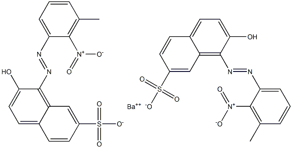 Bis[1-[(3-methyl-2-nitrophenyl)azo]-2-hydroxy-7-naphthalenesulfonic acid]barium salt Struktur