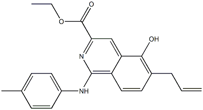 6-(2-Propenyl)-5-hydroxy-1-(p-methylanilino)isoquinoline-3-carboxylic acid ethyl ester Struktur