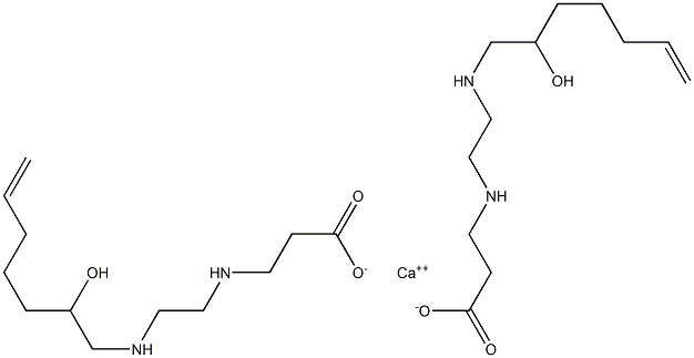 Bis[3-[N-[2-[N-(2-hydroxy-6-heptenyl)amino]ethyl]amino]propionic acid]calcium salt Struktur