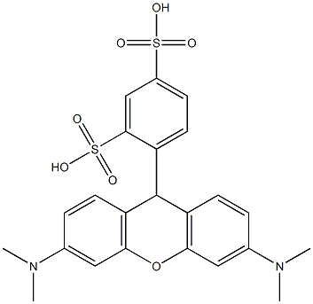 4-[3,6-Bis(dimethylamino)-9H-xanthen-9-yl]-1,3-benzenedisulfonic acid Struktur