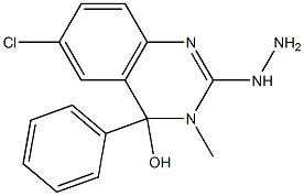 3,4-Dihydro-6-chloro-4-phenyl-3-methyl-2-hydrazinoquinazolin-4-ol Struktur