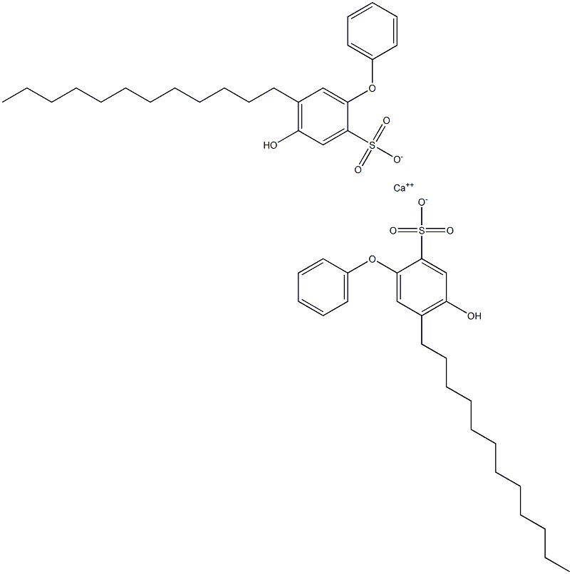 Bis(4-hydroxy-5-dodecyl[oxybisbenzene]-2-sulfonic acid)calcium salt Struktur