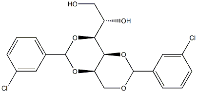 1-O,3-O:2-O,4-O-Bis(3-chlorobenzylidene)-L-glucitol Struktur