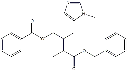 3-[(Benzoyloxy)methyl]-2-ethyl-4-(1-methyl-1H-imidazol-5-yl)butanoic acid benzyl ester Struktur