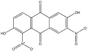 2,6-Dihydroxy-3,5-dinitroanthraquinone Struktur