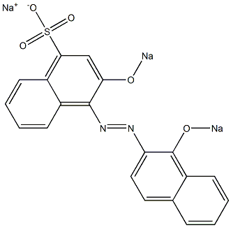 1',2-Di(sodiooxy)-(1,2'-azobisnaphthalene)-4-sulfonic acid sodium salt Struktur