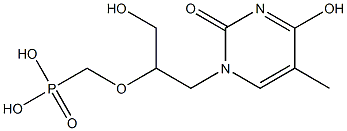 1-(3-Hydroxy-2-phosphonomethoxypropyl)-4-hydroxy-5-methylpyrimidin-2(1H)-one Struktur