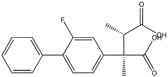 (2R,3S)-2,3-Dimethyl-2-(2-fluoro-1,1'-biphenyl-4-yl)succinic acid Struktur