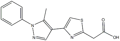 4-(3-Methyl-2-phenyl-2H-pyrazol-4-yl)thiazole-2-acetic acid Struktur