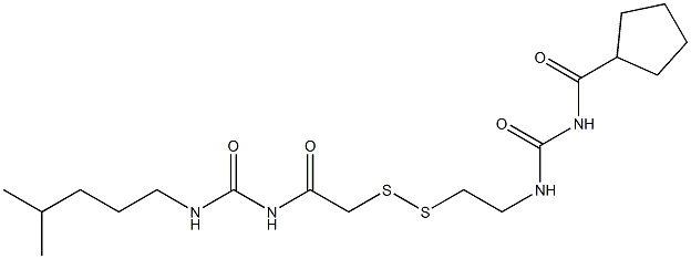 1-(Cyclopentylcarbonyl)-3-[2-[[(3-isohexylureido)carbonylmethyl]dithio]ethyl]urea Struktur