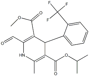 4-(2-Trifluoromethyl-phenyl)-2-formyl-6-methyl-1,4-dihydropyridine-3,5-dicarboxylic acid 3-methyl 5-isopropyl ester Struktur