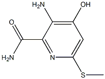 3-Amino-4-hydroxy-6-methylthio-2-pyridinecarboxamide Struktur