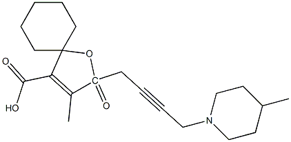 4'-Methyl-5'-oxospiro[cyclohexane-1,2'(5'H)-furan]-3'-carboxylic acid 4-(4-methylpiperidino)-2-butynyl ester Struktur